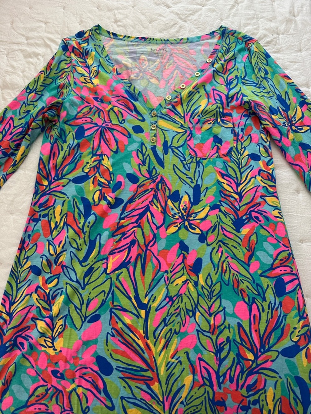 Lilly Pulitzer Multicolor Floral V-Neck Mini Dress